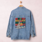 Vrolijk Leraar Kerstmis Denim Jacket (Hangar)