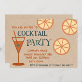 Vrolijk leuk cool karton cocktail party corporate kaart (Voorkant / Achterkant)