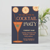 Vrolijk leuk cool kerstcocktailparty zakelijk kaart (Staand voorkant)