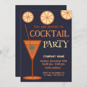 Vrolijk leuk cool kerstcocktailparty zakelijk kaart (Voorkant / Achterkant)