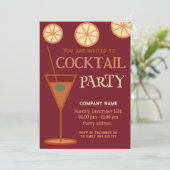 Vrolijk leuk cool kerstcocktailparty zakelijk kaart (Staand voorkant)