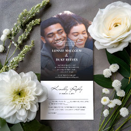 Vrolijk Leuk Foto Bruiloft All In One Uitnodiging