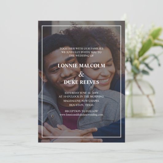 Vrolijk Leuk Foto Bruiloft Kaart (Staand voorkant)