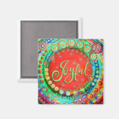 Vrolijk Leuk Kleurrijk Vrolijk Rood Inspirerend Magneet (Voorkant / Achterkant)