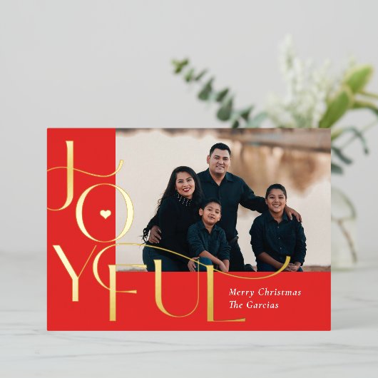 Vrolijk Leven Folie Kerstkaart Folie Feestdagenkaart (Staand Voorkant)