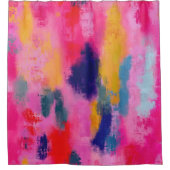 Vrolijk levendig Abstract roze Douchegordijn (Voorkant)