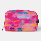 Vrolijk levendig Abstract roze gepersonaliseerd Toilettasje (Achterkant)