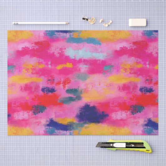 Vrolijk levendig Abstract roze Tissuepapier (Craft)