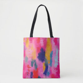 Vrolijk levendig Abstract roze Tote Bag