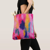 Vrolijk levendig Abstract roze Tote Bag (Dichtbij)