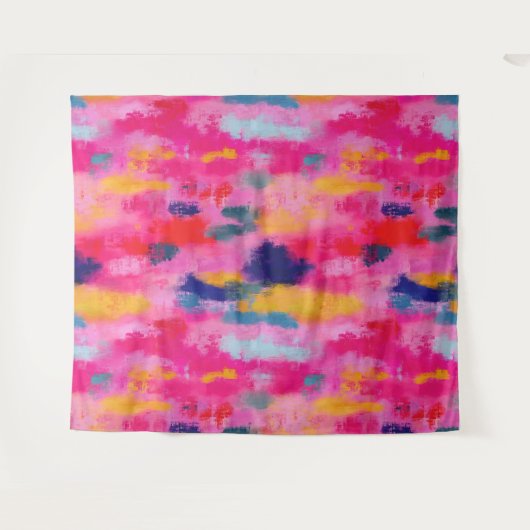 Vrolijk levendig Abstract roze Wandkleed (Voorkant (horizontaal))