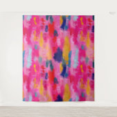 Vrolijk levendig Abstract roze Wandkleed (Voorkant)
