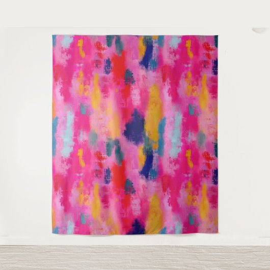 Vrolijk levendig Abstract roze Wandkleed (Voorkant)