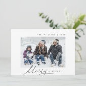 Vrolijk & Licht, Familie Foto, Modern Schrift Feestdagenkaart (Staand voorkant)