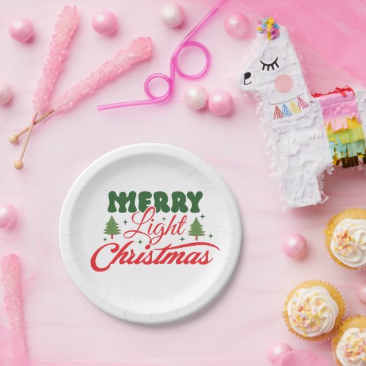 Vrolijk licht kerstpapier Bord (Feest)