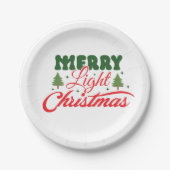 Vrolijk licht kerstpapier Bord (Voorkant)