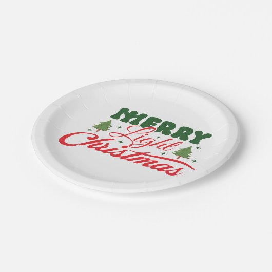 Vrolijk licht kerstpapier Bord (Gekanteld)