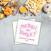 Vrolijk & Lief Kerstmis Candy Cane Vakantie Party Servet