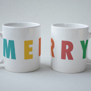 VROLIJK LIEFDE VREUGDE KLEURRIJK KERSTFEEST KOFFIEMOK