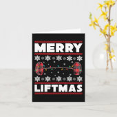 Vrolijk Liftmas Fun Christmas Gym Workout Fitness Kaart (Gele Bloem)