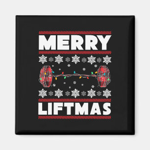 Vrolijk Liftmas Fun Christmas Gym Workout Fitness  Magneet