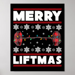 Vrolijk Liftmas Fun Christmas Gym Workout Fitness  Poster