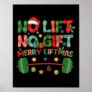 Vrolijk Liftmas Geen Lift Geen Kerstcadeaus Gym WO Poster