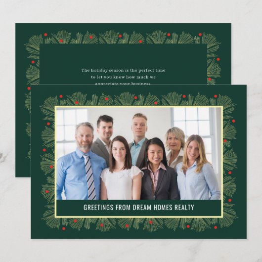 Vrolijk Lijst Zakelijke vakantie fotokaart Feestdagenkaart (Voorkant / Achterkant)