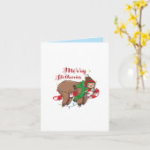 Vrolijk LuiaardKerstmis Kaart (Gele Bloem)