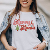 Vrolijk Mama Retro Groovy Kerst Feestdagen Tri-Blend Shirt