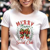 Vrolijk Mama Social Club Coquette Kerstmis Tri-Blend Shirt