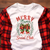 Vrolijk Mama Social Club Coquette Kerstmis Tri-Blend Shirt