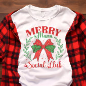 Vrolijk Mama Social Club Coquette Kerstmis Tri-Blend Shirt