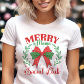 Vrolijk Mama Social Club Coquette Kerstmis Tri-Blend Shirt