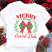 Vrolijk Mama Social Club Coquette Kerstmis Tri-Blend Shirt