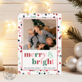 Vrolijk Merry & Bright Feestdagenkaart