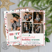 Vrolijk Merry & Bright Feestdagenkaart