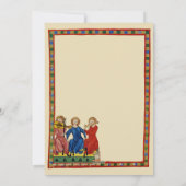 Vrolijk middeleeuws kerstfeest feestdagenkaart (Achterkant)
