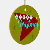 Vrolijk midden eeuw Kerstmis Keramisch Ornament (Rechts)