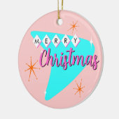 Vrolijk midden eeuw Kerstmis Keramisch Ornament (Links)