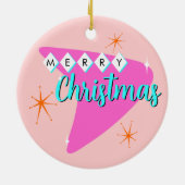 Vrolijk midden eeuw Kerstmis Keramisch Ornament (Achterkant)