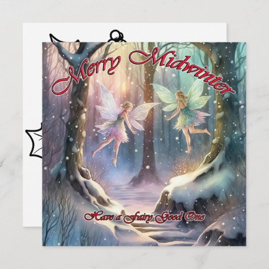 Vrolijk Midwinter, heb een Fairy Good One Feestdagenkaart (Voorkant / Achterkant)