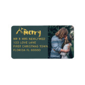 Vrolijk Mistletoe Vakantie Foto Kerstmis Adres Etiket (Voorkant)