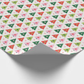 Vrolijk & Mod kerstbomen Cadeaupapier (Hoek)