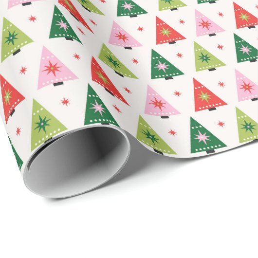 Vrolijk & Mod kerstbomen Cadeaupapier (Rol Hoek)