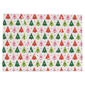 Vrolijk & Mod Retro Kerstboom Groot Cadeauzakje (Achterkant)