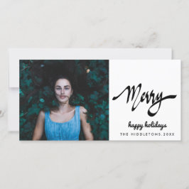 Vrolijk modern handgeschreven script vakantie feestdagenkaart