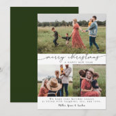 Vrolijk modern kalligrafie Kerstmis 3 Vakantiekaar Feestdagenkaart (Voorkant / Achterkant)