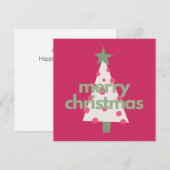 Vrolijk modern minimalistisch roze kerst Kaart (Voorkant / Achterkant)