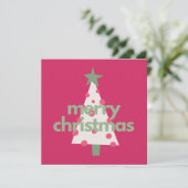 Vrolijk modern minimalistisch roze kerst Kaart (Staand voorkant)